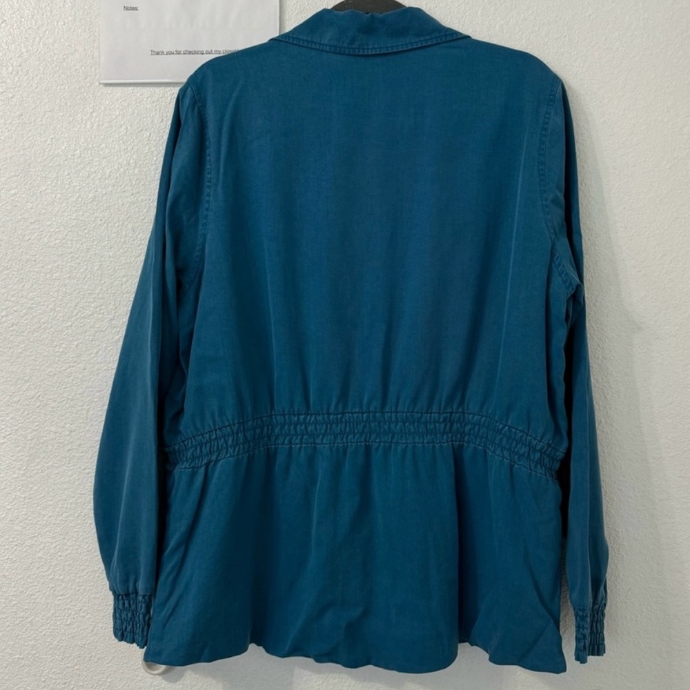 Soft Surroundings Elastic Waist Utility Masina Teal Reef Jacket Pocket NWT Large - Picture 6 of 6